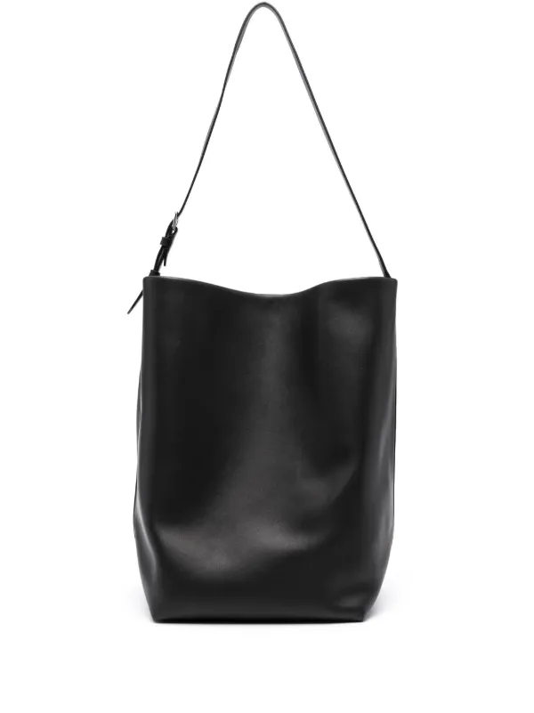 The Row Debossed-logo Shoulder Bag in Black