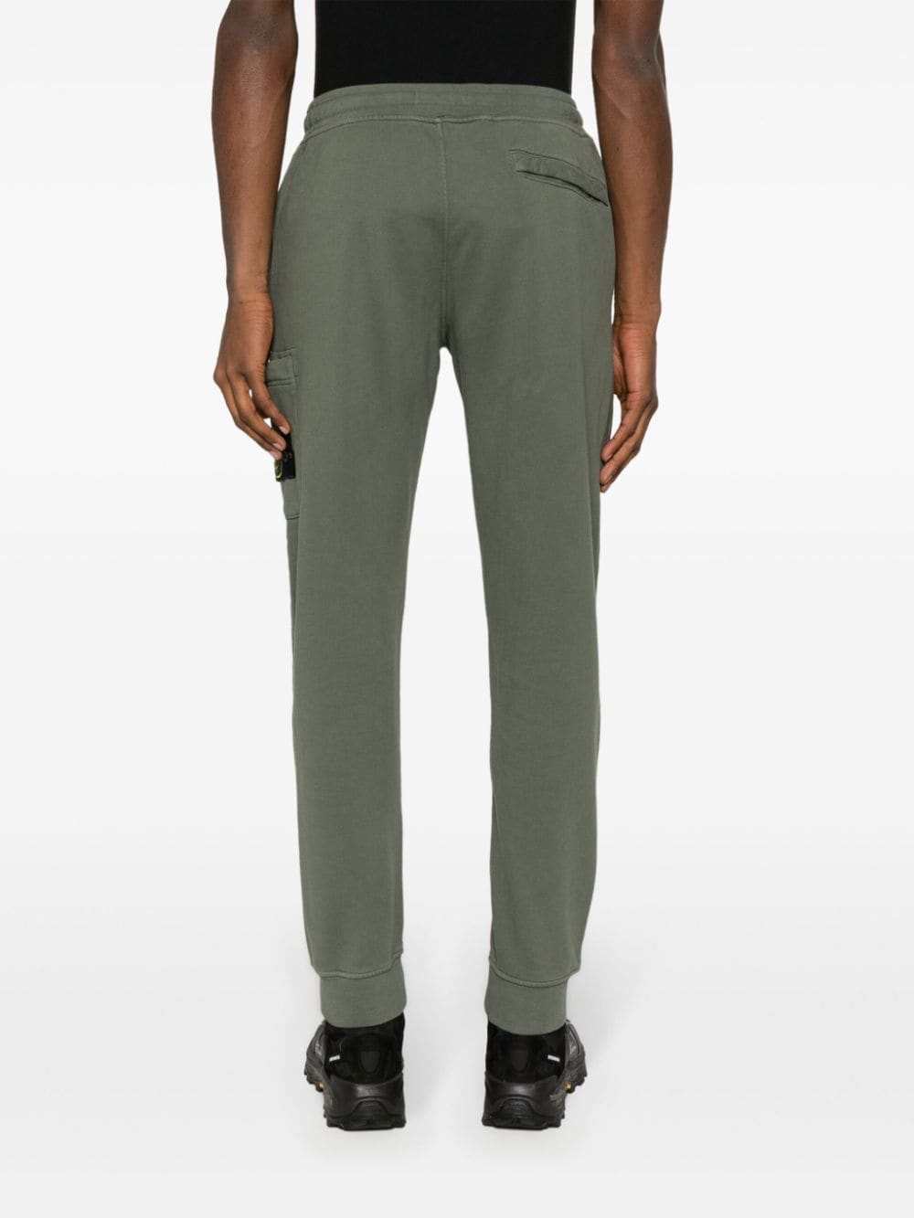 Shop Stone Island Compass-patch Jersey Track Pants In Green