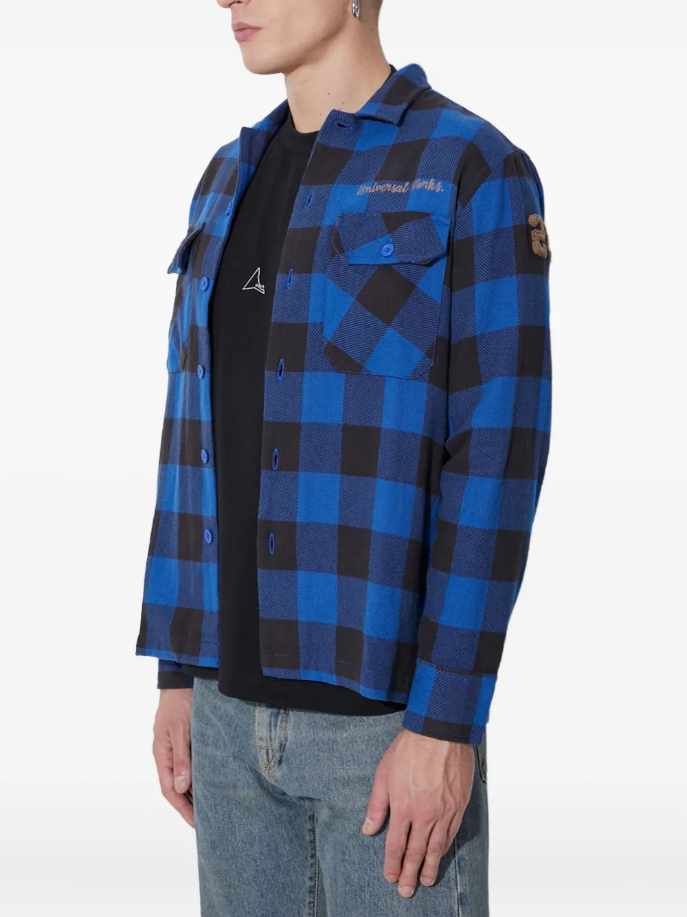 Universal Works Overhemd met lange mouwen Blauw