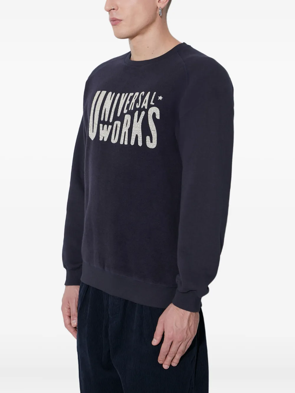  Universal Works Graphic Crew-neck Sweatshirt - Blue 