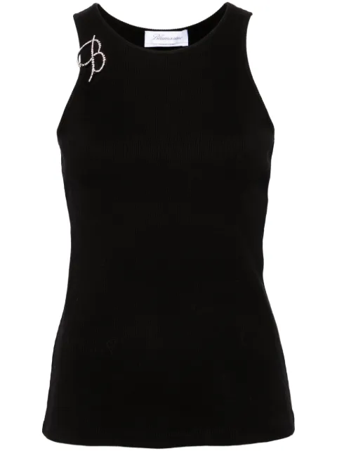 Blumarine camiseta de canalé con broche del logo