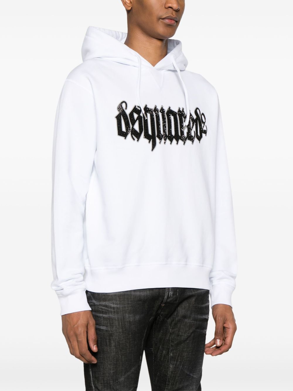 DSQUARED2 logo-applique cotton hoodie Men