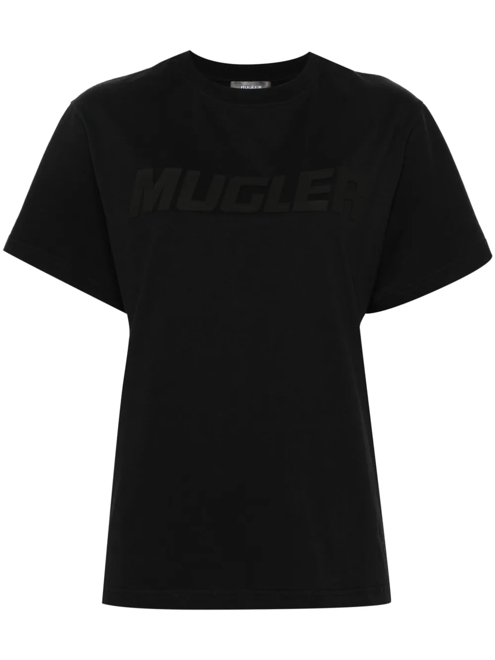 Shop Mugler Logo-appliqué Cotton T-shirt In Black