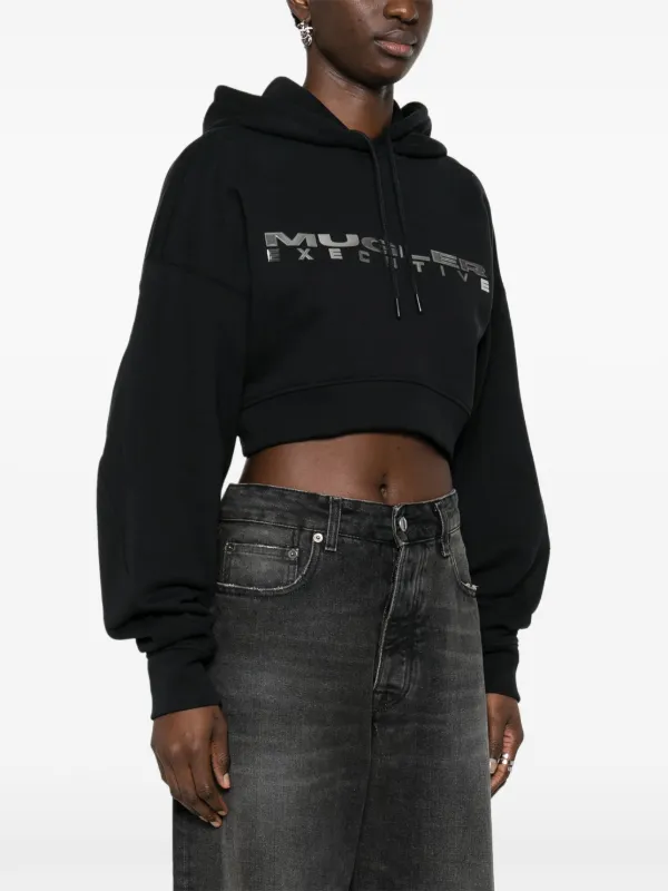 MUGLER  ブラック クロップドパーカー Mugler クロップド パーカー | ブラック | FARFETCH JP