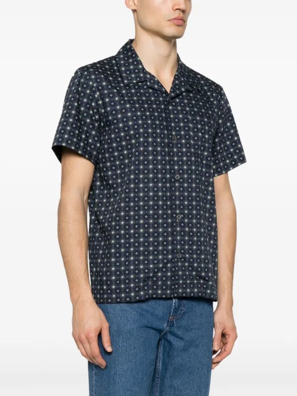 Lotto ジオメトリックパターンシャツ Lサイズ A.P.C. Lloyd ジオメトリックパターン シャツ | ブルー