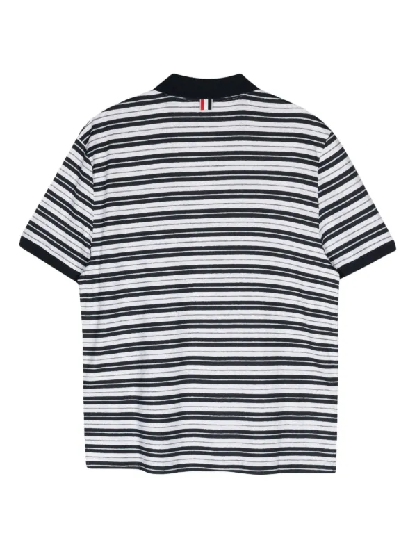 Thom Browne logo-patch Striped Polo Shirt - Farfetch