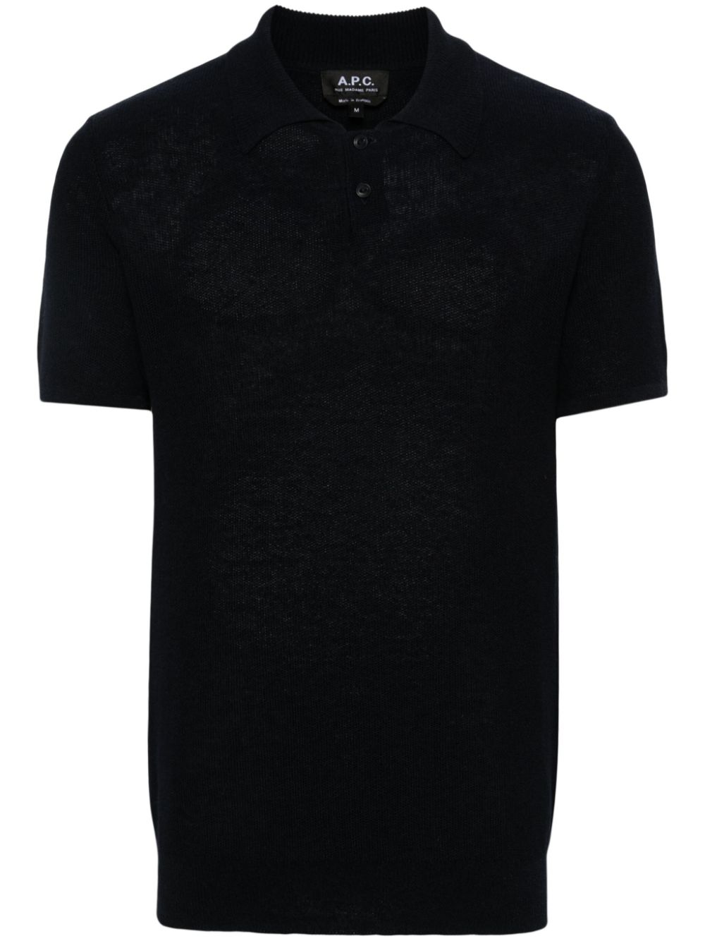 Shop Apc Jay Open-knit Polo Shirt In 蓝色