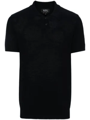 Tシャツ・カットソー A.P.C. Carter Logo Regular Fit Short Sleeve Polo Shirt Black A.P.C. Polo Shirts for Men - Shop Now on FARFETCH