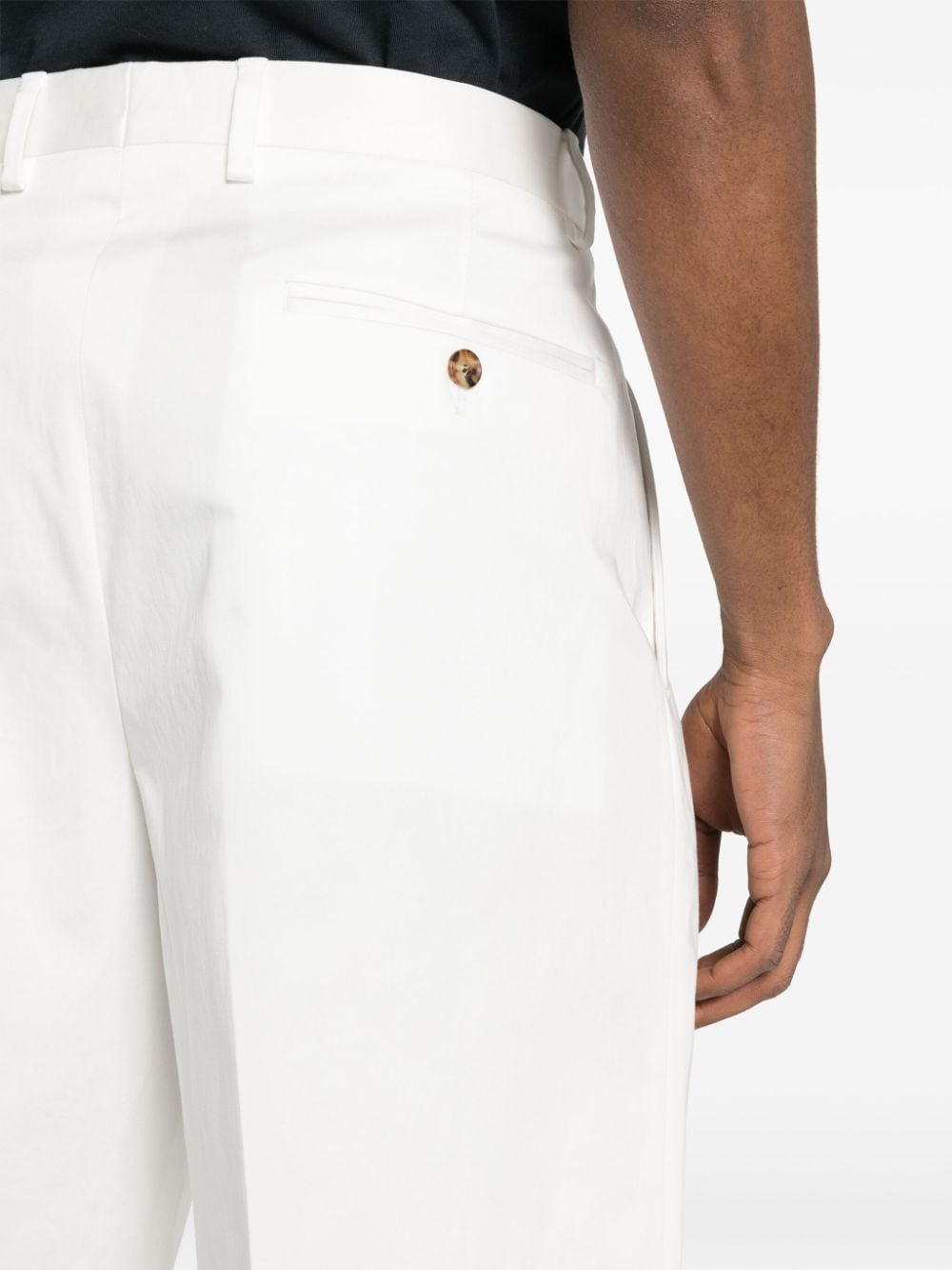 Shop Lardini Cotton Pleated Shorts In White