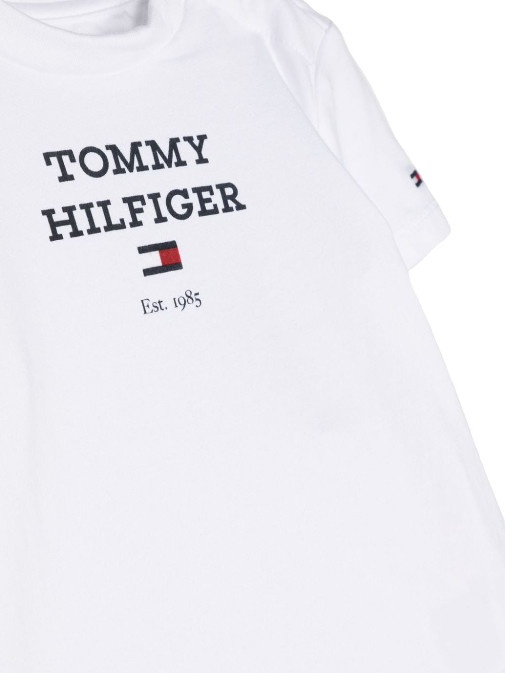 Shop Tommy Hilfiger Junior Logo-print Crew-neck T-shirt In White