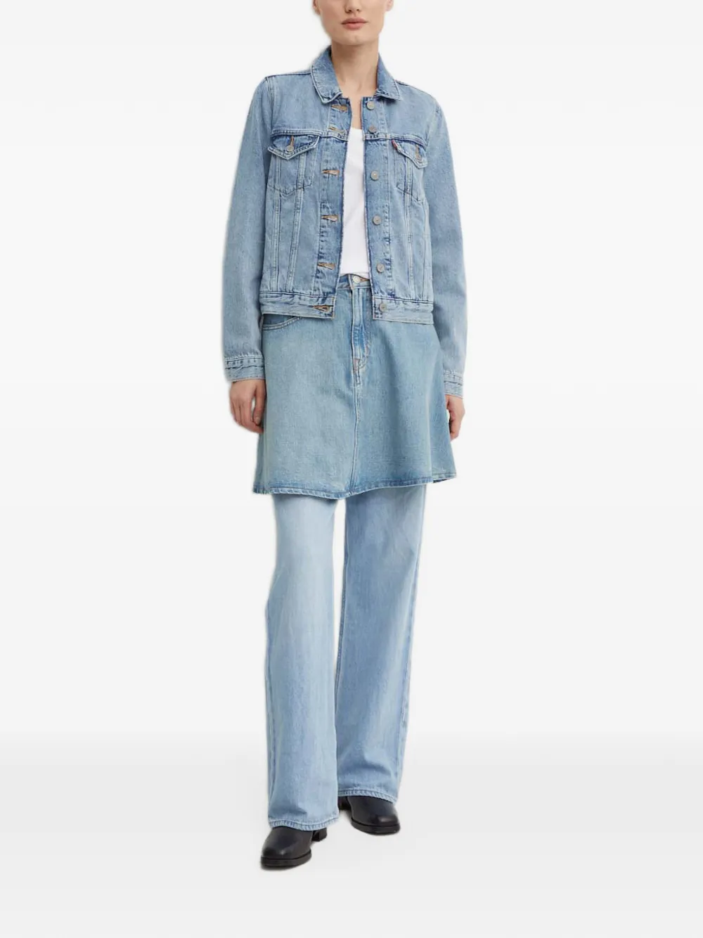 Levi's washed-denim jacket Blauw