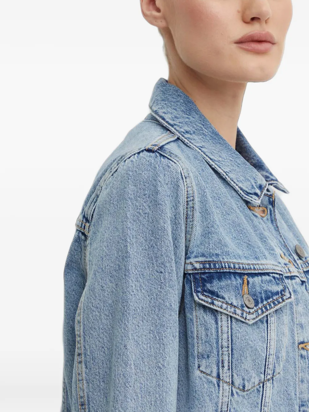 Levi's washed-denim jacket Blauw