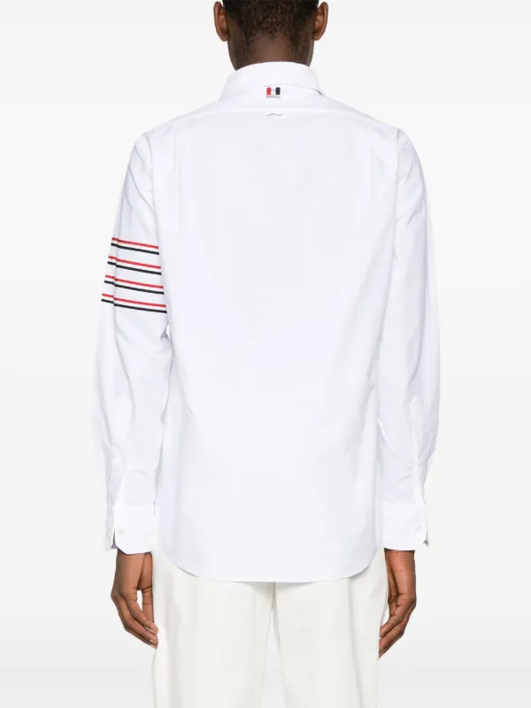 Thom Browne 4-Bar long-sleeve Cotton Shirt | White | FARFETCH SG