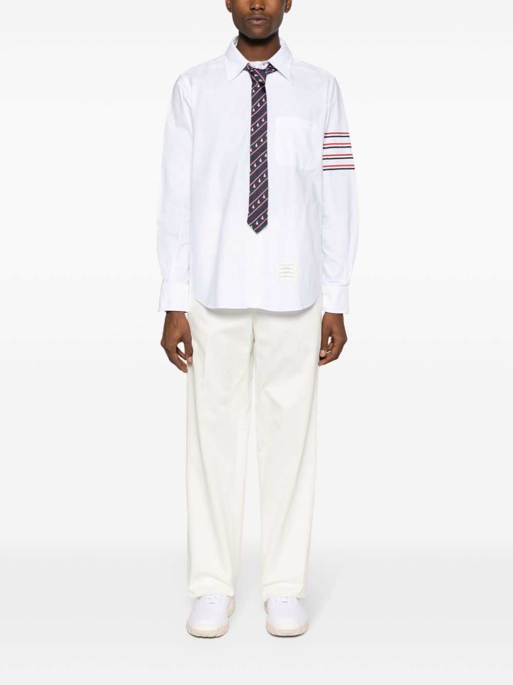 Thom Browne T-shirt met vier strepen Wit