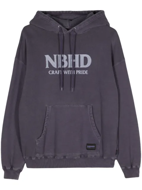 Neighborhood logo-print cotton hoodie