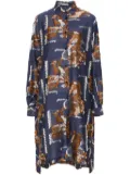 Henrik Vibskov Tape bird-pattern midi dress - Blue