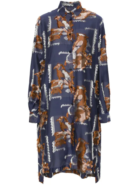 Henrik Vibskov Tape bird-pattern midi dress