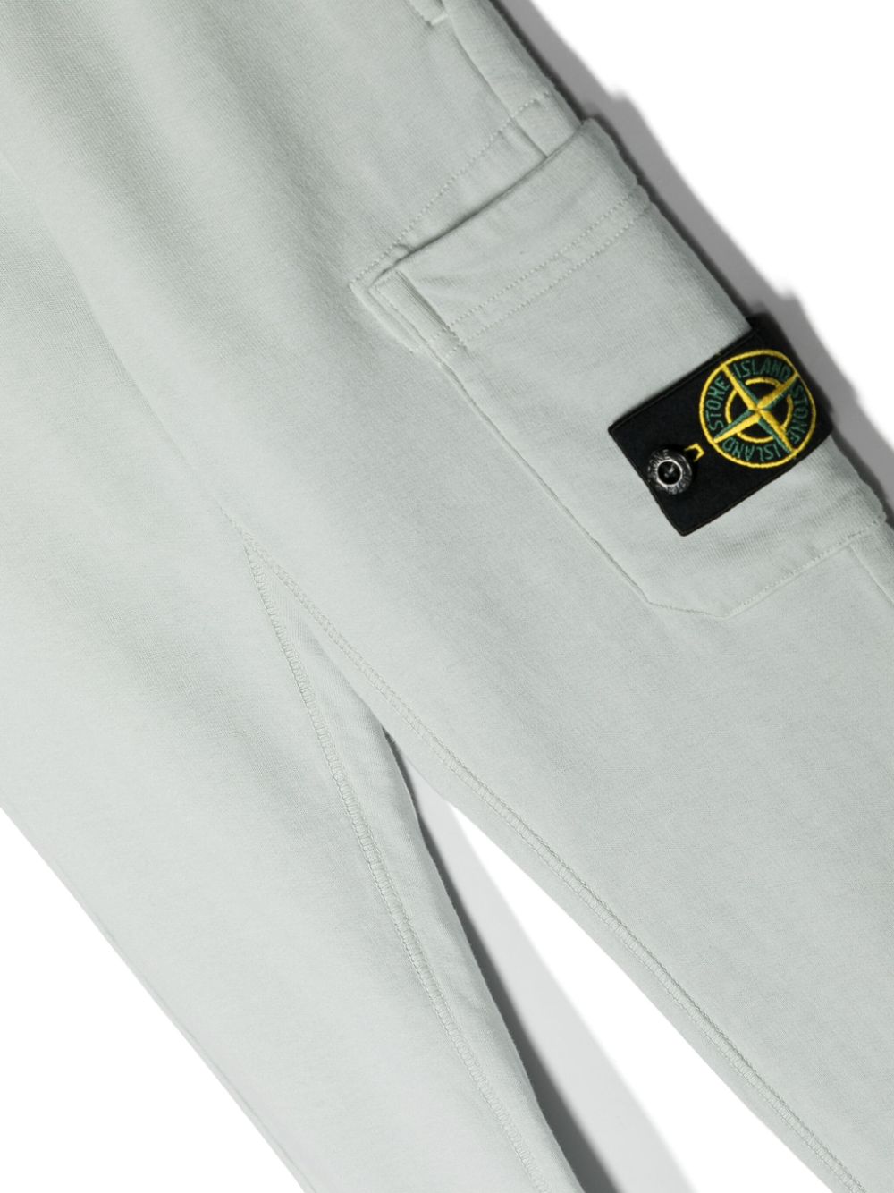 Shop Stone Island Junior Compass-badge Cotton Track Pants In Grey