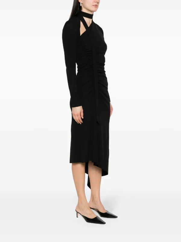 knee length dresses for ladies Floral Asymmetric Ruched Midi Dress main image 0