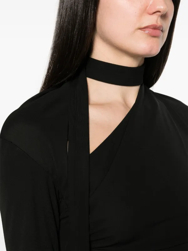 【Victoria Beckham】シャーリングカットアウトジャージーガウン Victoria Beckham カットアウト シャーリング ドレス | ブラック