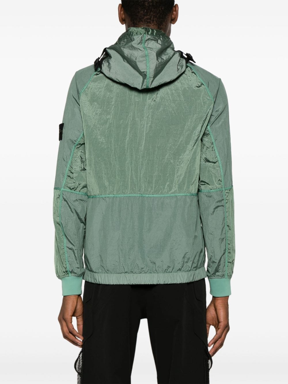 Shop Stone Island Compass-badge Hooded Jacket In Green