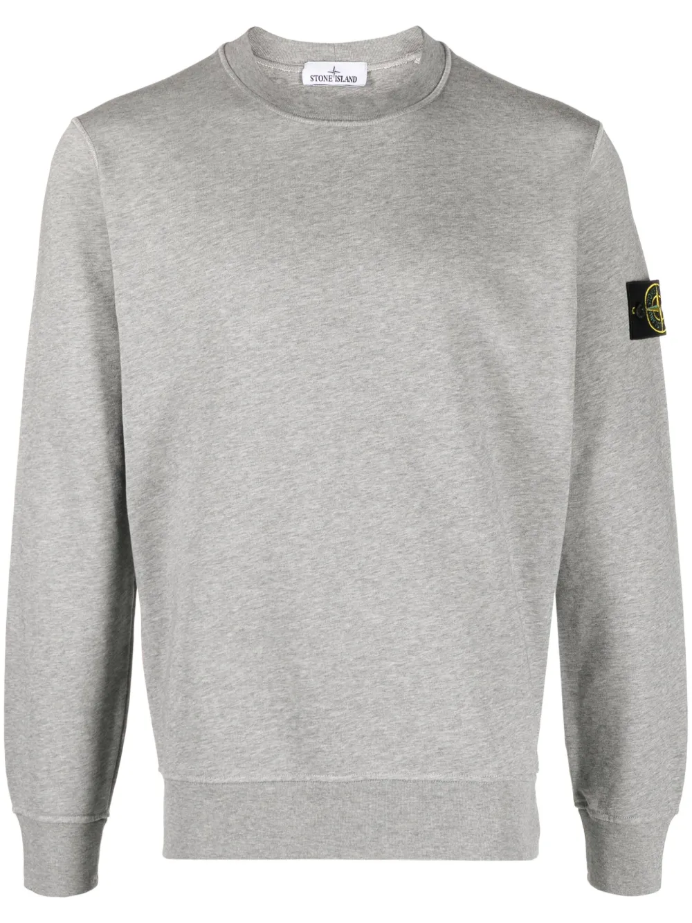 Stone Island Compass-badge Cotton Sweatshirt In Grau