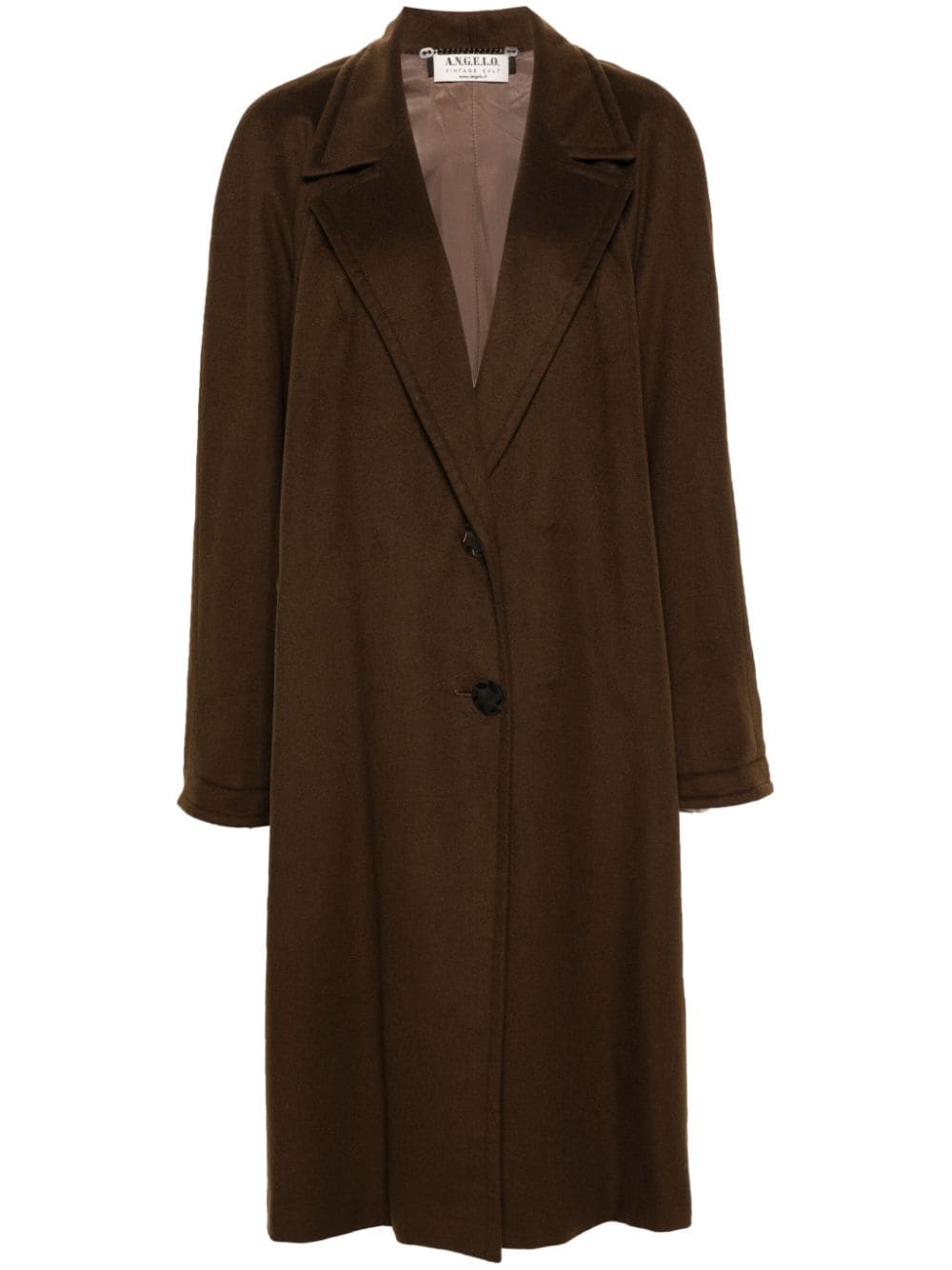Pre-owned A.n.g.e.l.o. Vintage Cult 2000s Single-breasted Cashmere Coat In Brown
