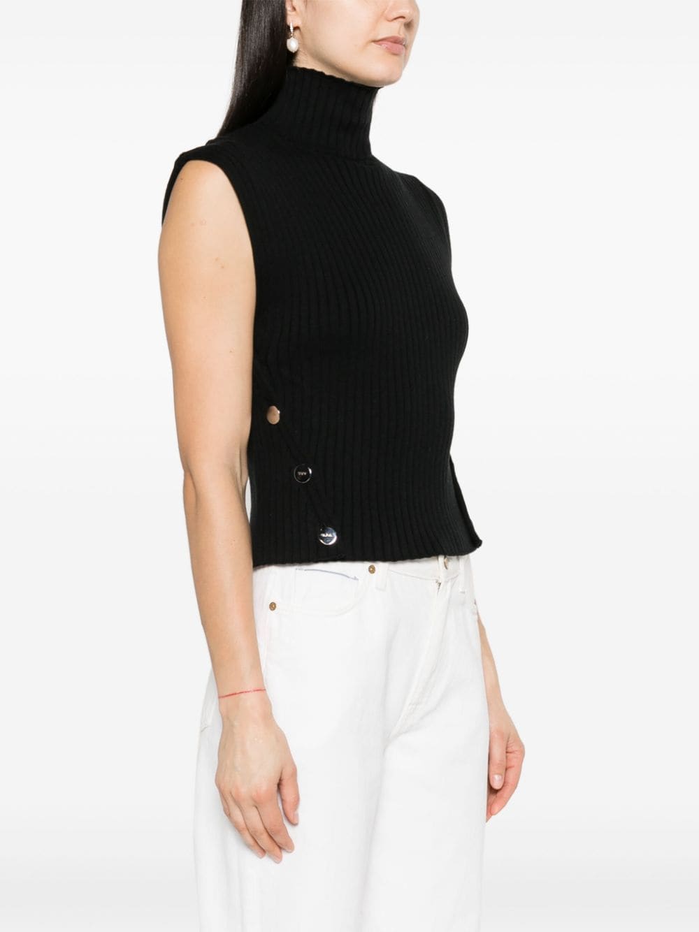 Shop Apc Paige Ribbed Blouse In Black