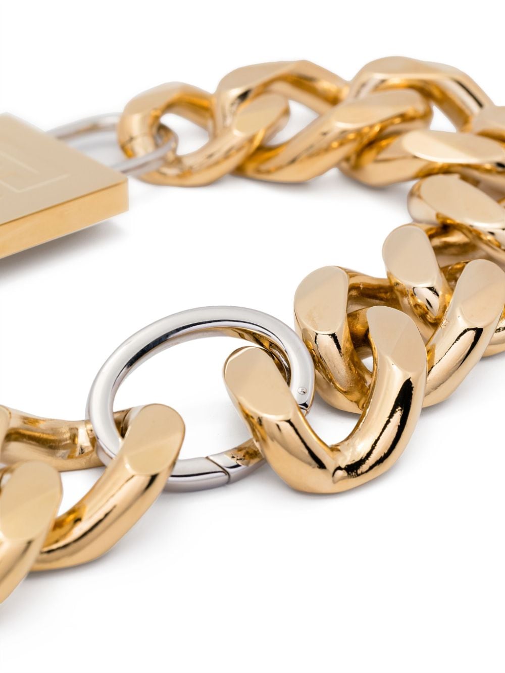 Shop Balmain Key&lock Chain Necklace In Gold