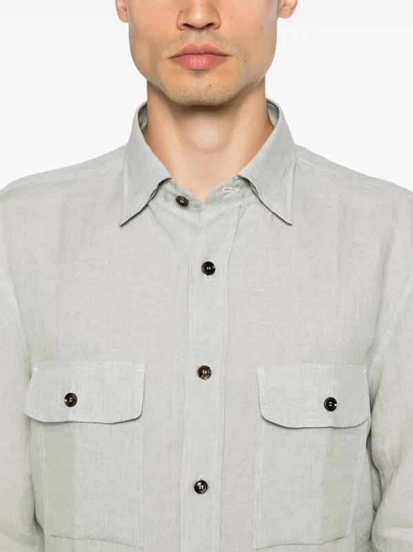 Tシャツ・カットソー Brioni SS25 'Military' shirt (SCFA0LP9111 2600) Brioni Military Shirt | Green | FARFETCH JO