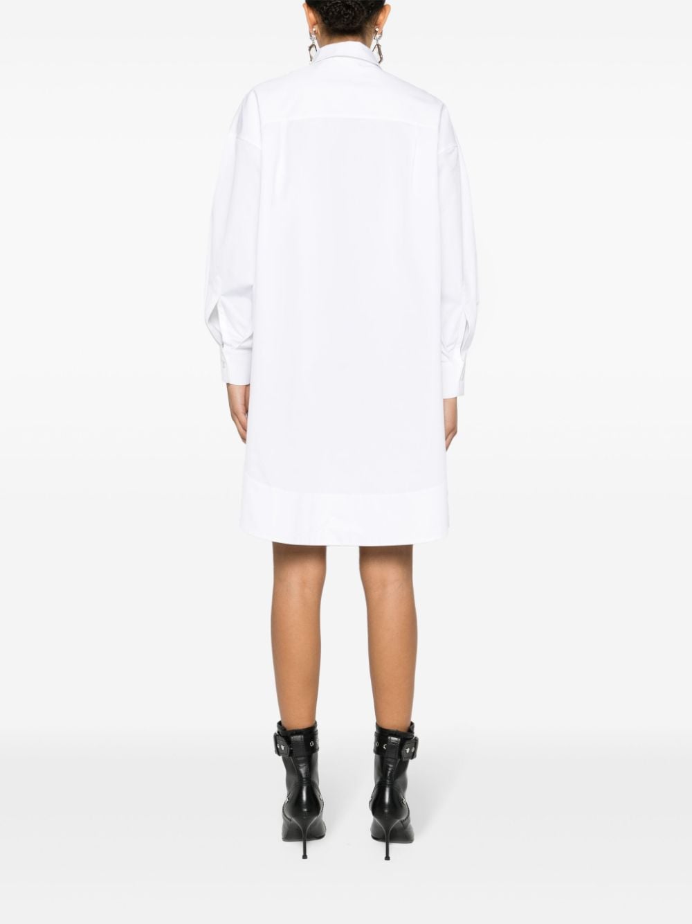 Shop Alexander Mcqueen Cotton-poplin Shirtdress In White