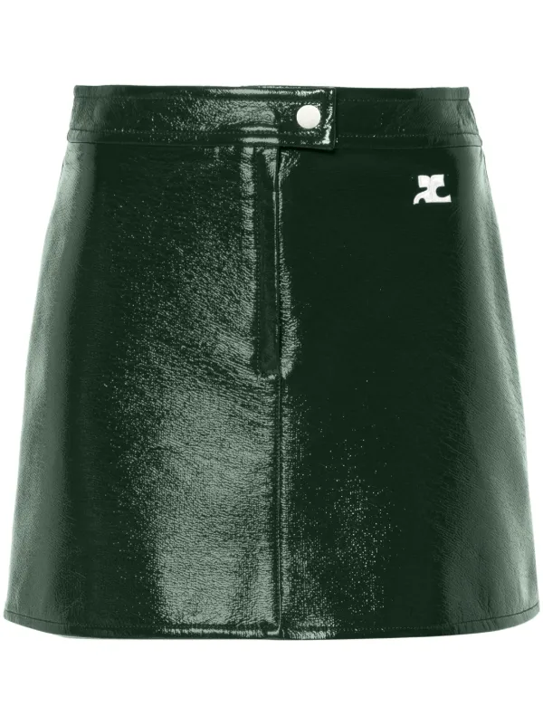 Vinyl skirt green top