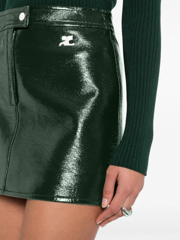 Metallic vinyl skirt top