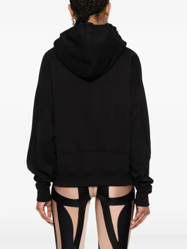 【関税込み】Mugler ブラック Mugler ロゴ フーディ Mugler logo-lettering Jersey Hoodie | Black | FARFETCH GE