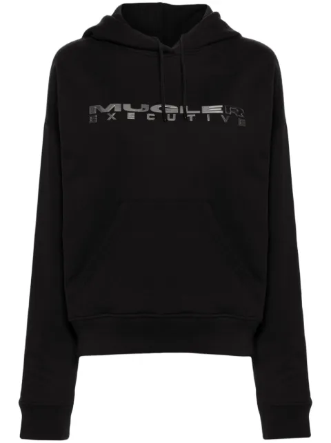 Mugler logo-lettering jersey hoodie