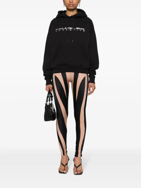 Mugler logo-lettering Jersey Hoodie | Black | FARFETCH GE