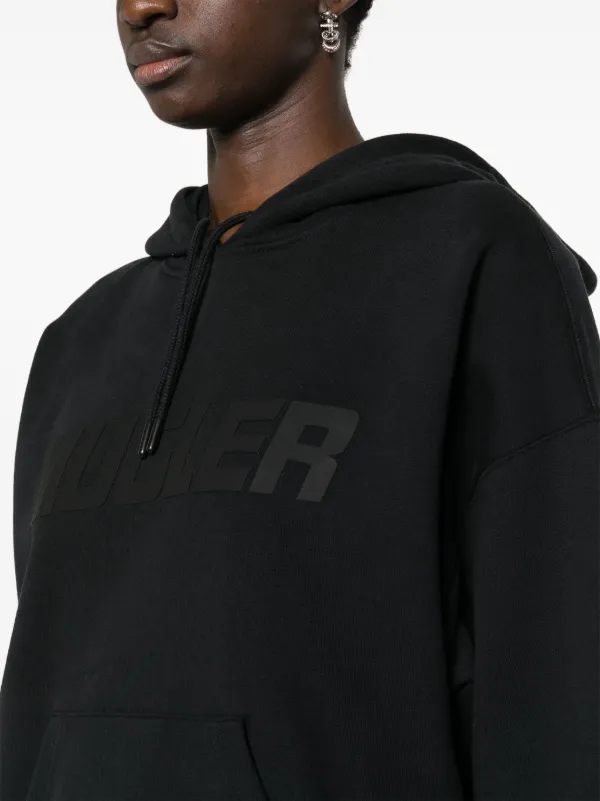 【関税込み】Mugler ブラック Mugler ロゴ フーディ Mugler ロゴ パーカー | ブラック | FARFETCH JP