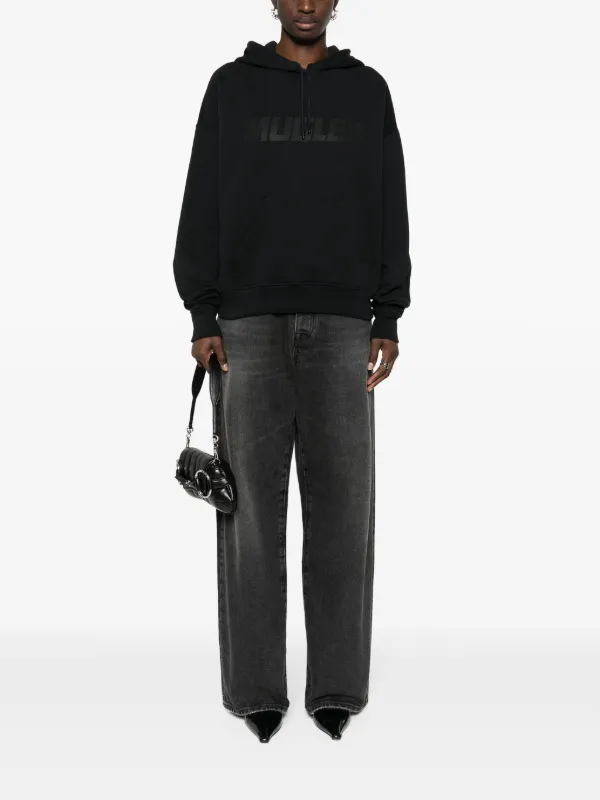 【関税込み】Mugler ブラック Mugler ロゴ フーディ Mugler ロゴ パーカー | ブラック | FARFETCH JP