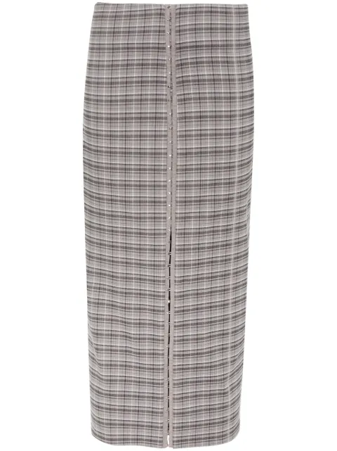 ROTATE BIRGER CHRISTENSEN Palmer checked midi skirt