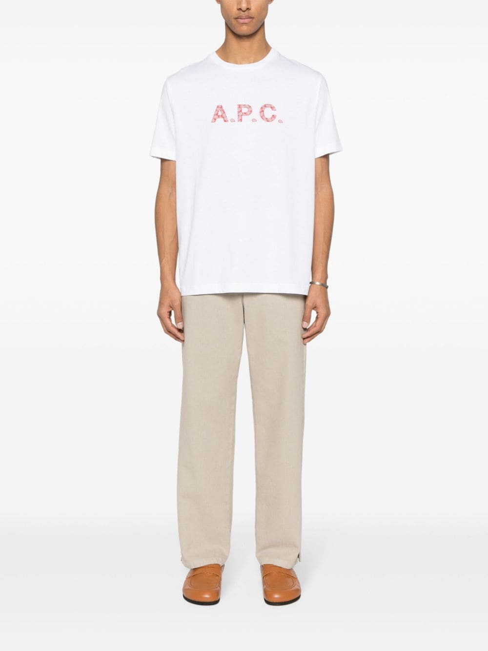 A.P.C. T-shirt met logoprint - Wit