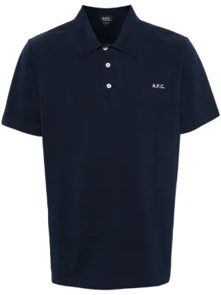 美品アーペーセーA.P.C. ネイビー 開襟パイルポロシャツ　 Mサイズ 美品アーペーセーA.P.C. ネイビー 開襟パイルポロシャツ Mサイズ