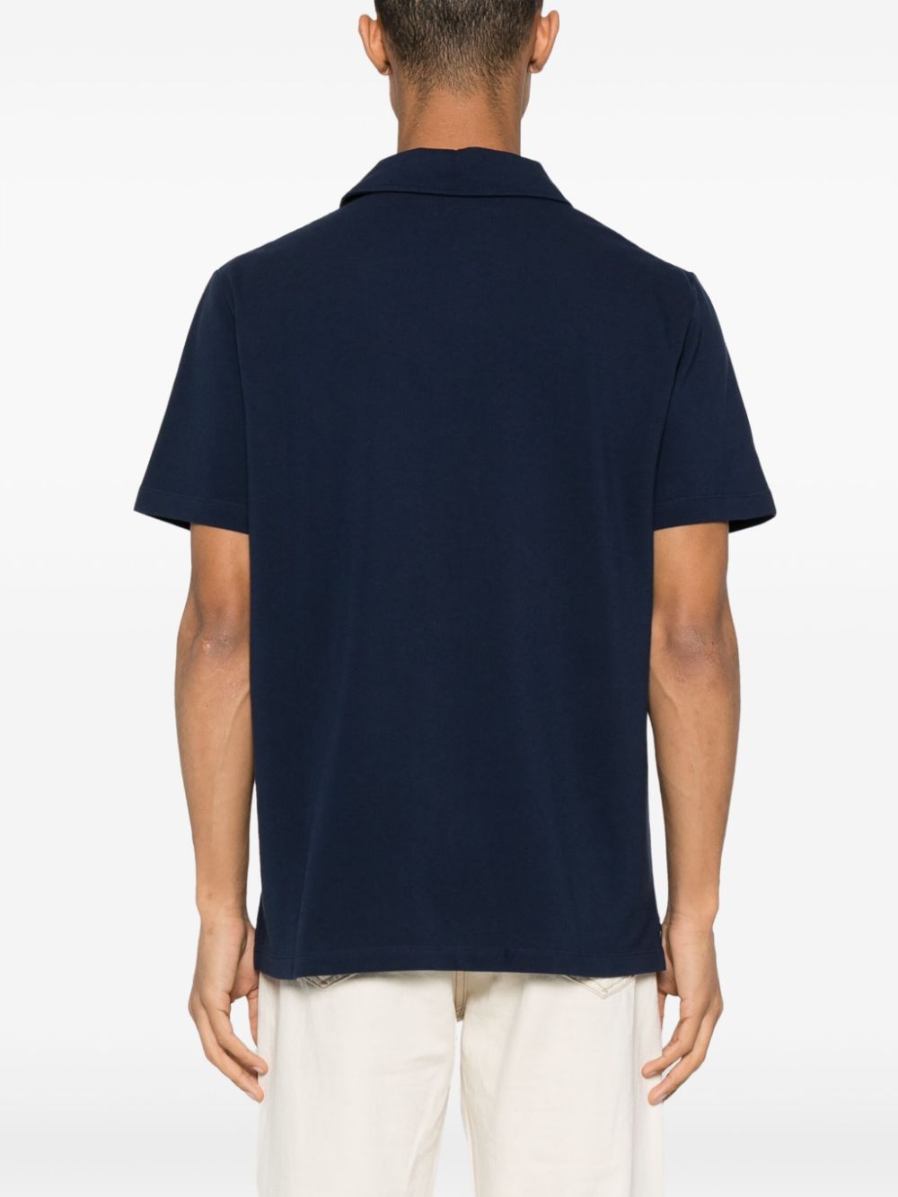 A.P.C. Poloshirt met geborduurd logo Blauw