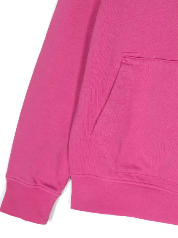 Stone Island Junior Compass-badge Cotton Hoodie | Pink