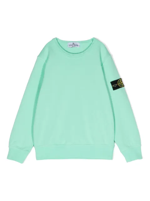 Stone Island Junior Compass-patch cotton sweatshirt