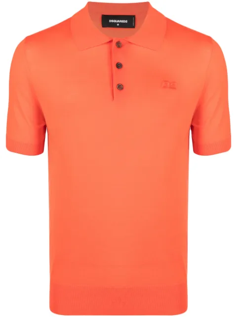 DSQUARED2 logo-embroidered virgin wool polo shirt