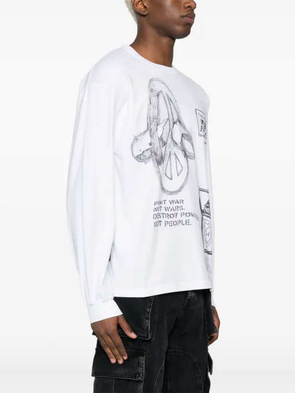neighborhood■ロングTシャツ■コットン素材 Neighborhood プリント ロングTシャツ | グレー | FARFETCH JP