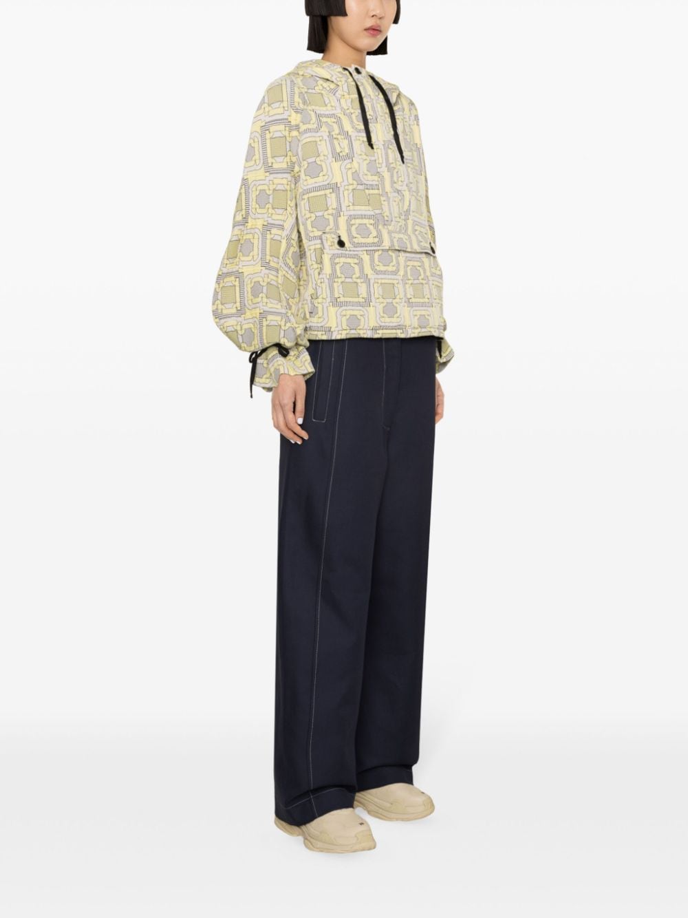 Shop Henrik Vibskov Delivery Pattern-jacquard Jacket In Yellow