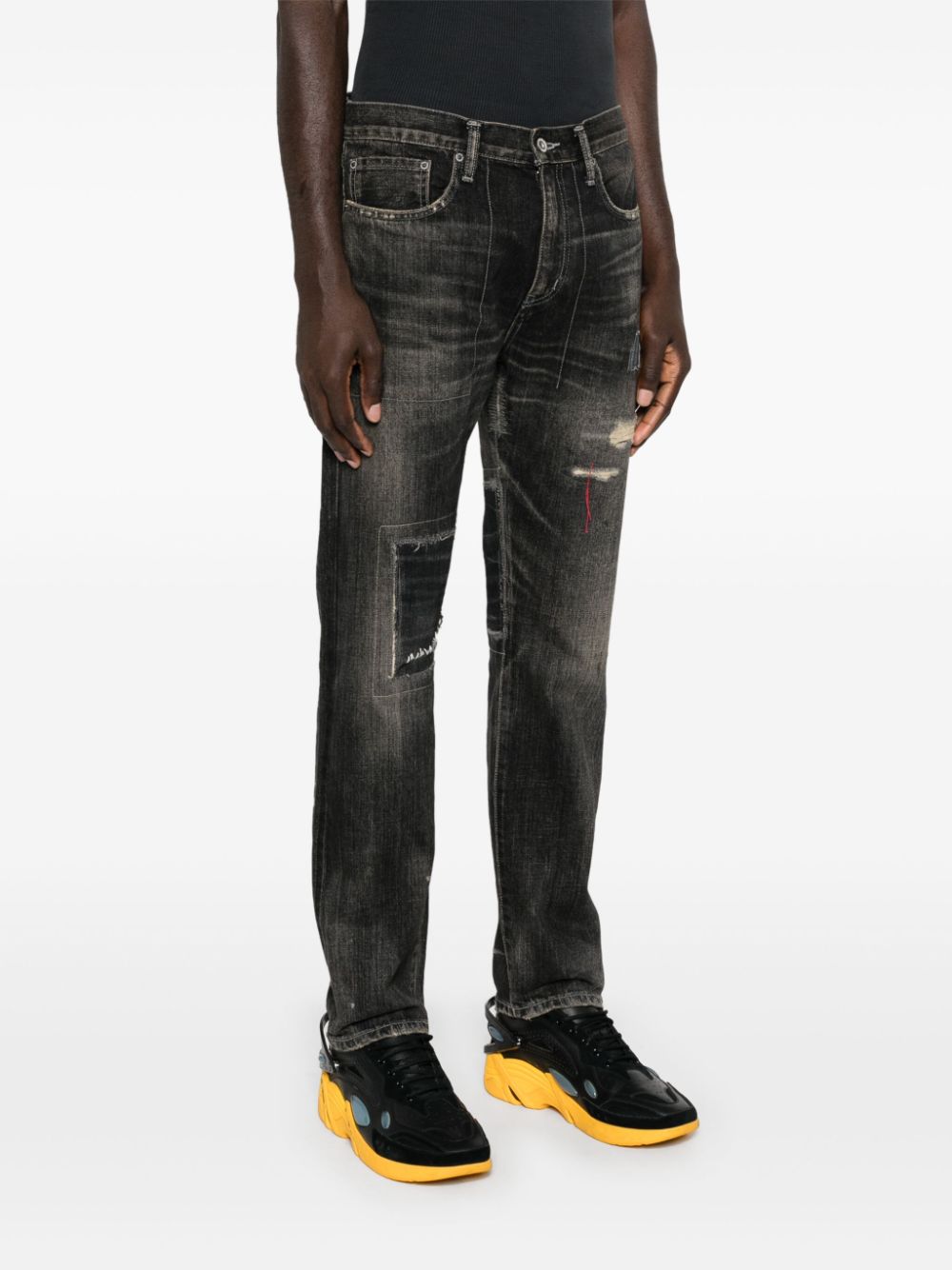 Shop Neighborhood Distressed Jeans In Black