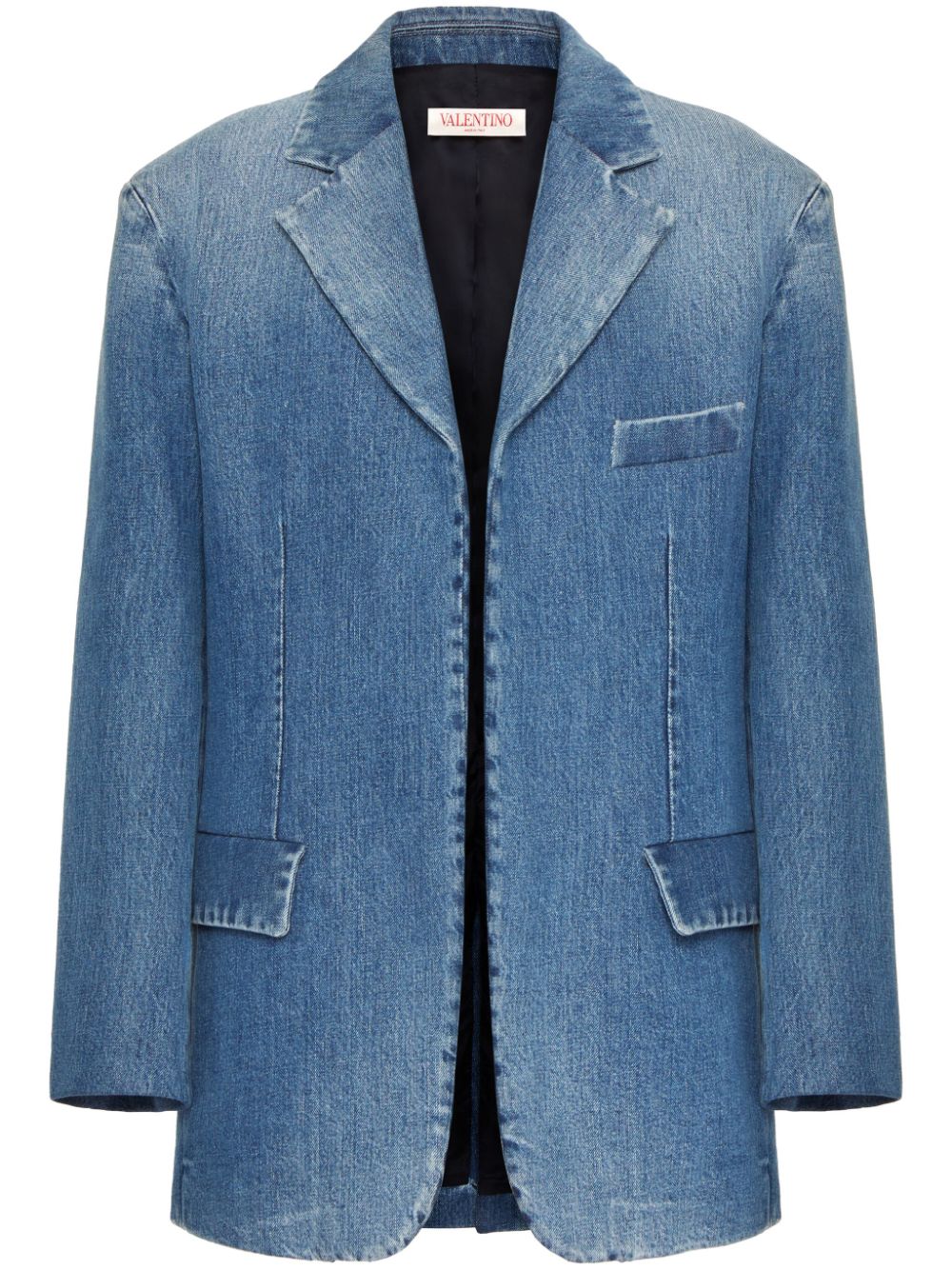 single-breasted denim blazer