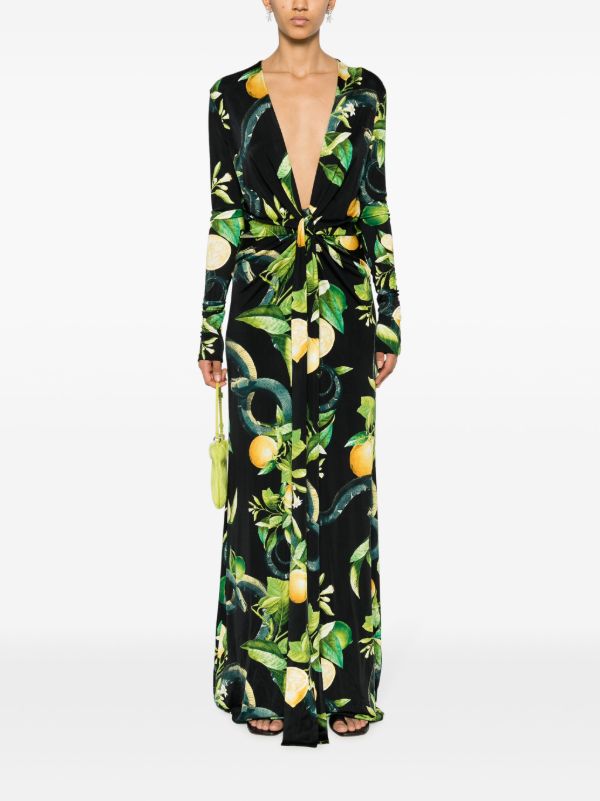 Lemon print hotsell maxi dress